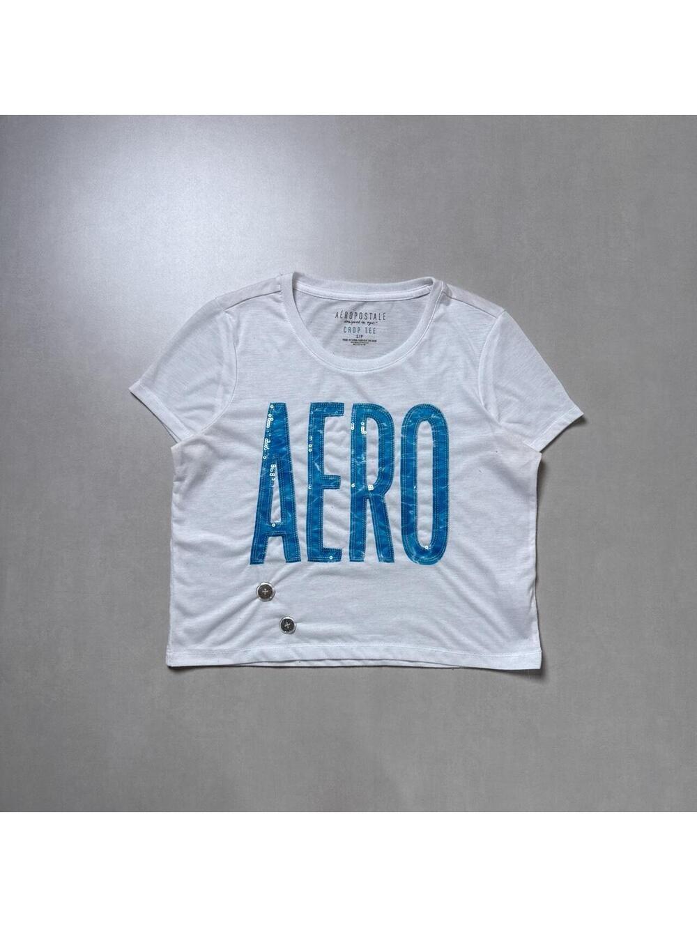 Y2K Aeropostale 00sWhite Women’s Cropped T shirt